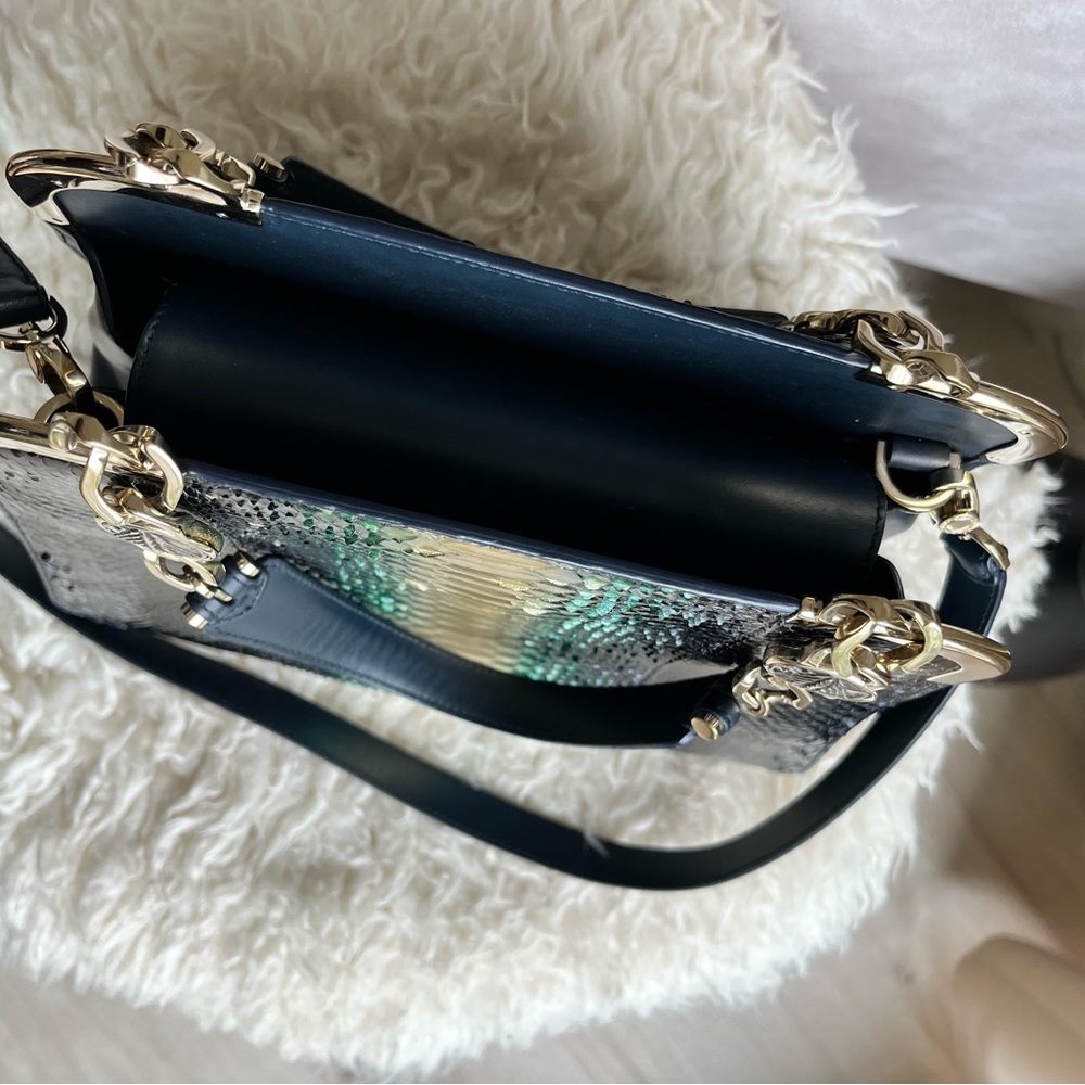 Bulgari Python Satchel Bag - image 3